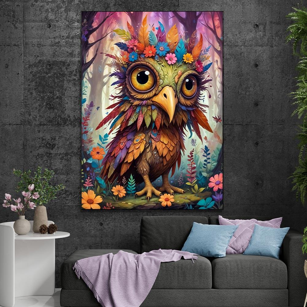 5D Diamond Painting AB Steine Whimsy Owl mit 100 Farben, Unique-Diamond