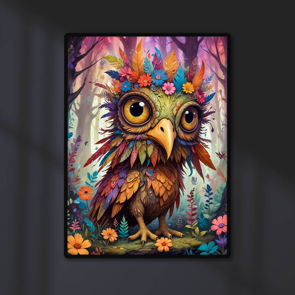 5D Diamond Painting AB Steine Whimsy Owl mit 100 Farben, Unique-Diamond