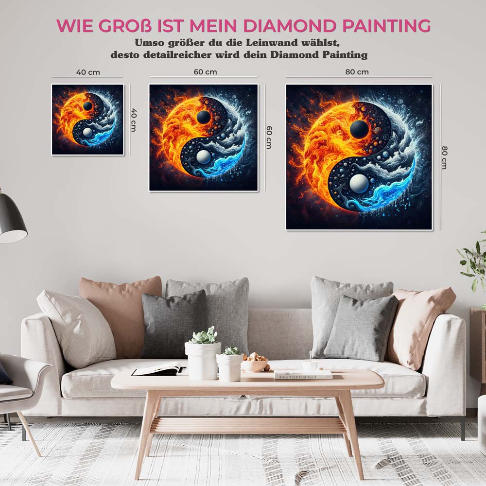 5D Diamond Painting AB Steine Yin und Yang, Unique-Diamond
