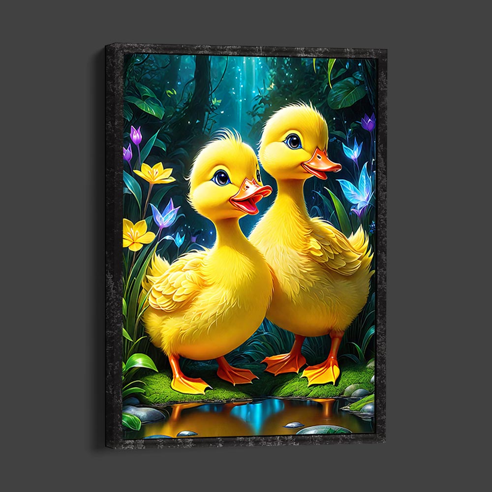 5D Diamond Painting AB Steine Zwei Gelbe Gänschen, Unique-Diamond