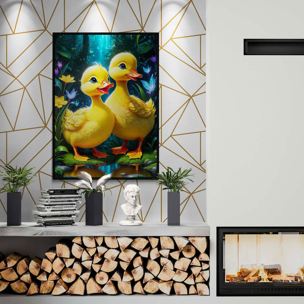 5D Diamond Painting AB Steine Zwei Gelbe Gänschen, Unique-Diamond