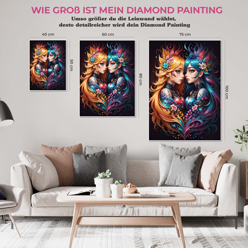 5D Diamond Painting AB Steine Zwillinge, Unique-Diamond
