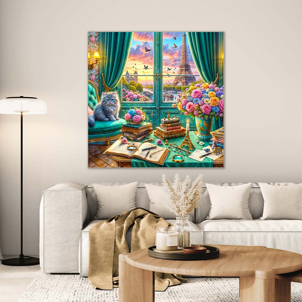 5D Diamond Painting AB Steine – Afternoon à Paris mit 100 Farben, Unique-Diamond