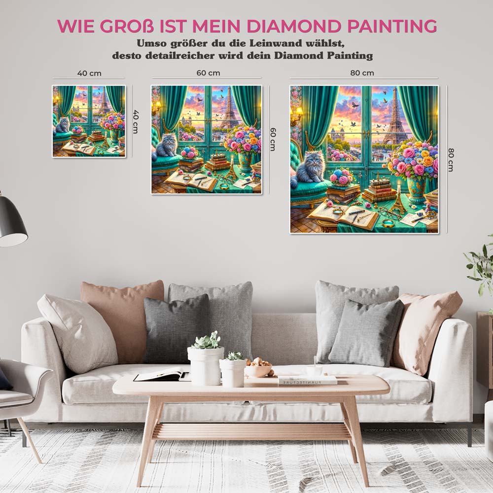 5D Diamond Painting AB Steine – Afternoon à Paris mit 100 Farben, Unique-Diamond