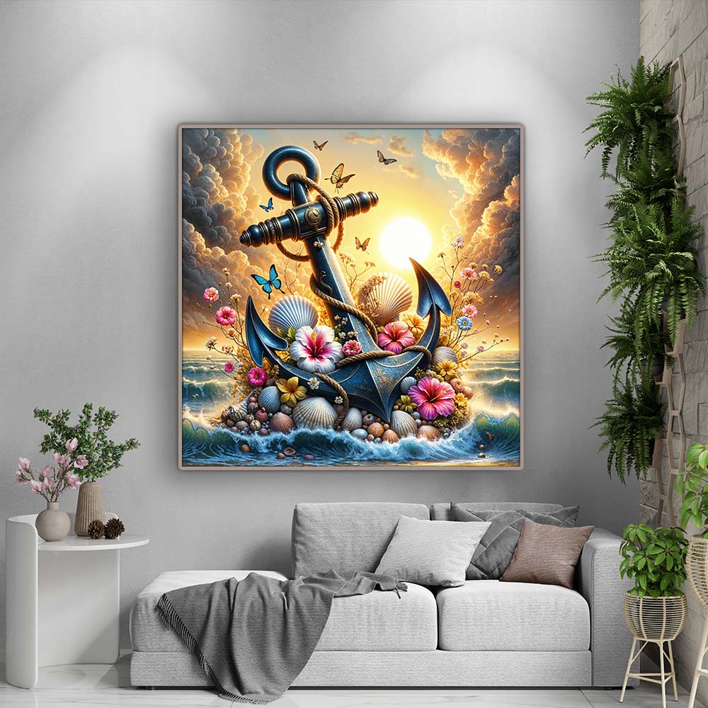 5D Diamond Painting AB Steine – Anker des Lichts mit 100 Farben, Unique-Diamond