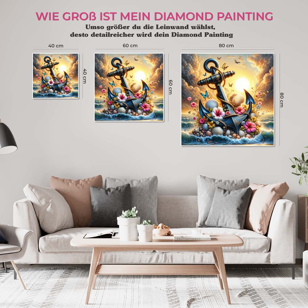 5D Diamond Painting AB Steine – Anker des Lichts mit 100 Farben, Unique-Diamond