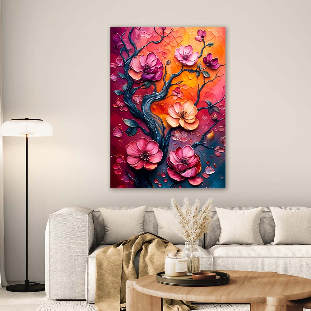 5D Diamond Painting AB Steine – Blütenzauber im Abendlicht, Unique-Diamond