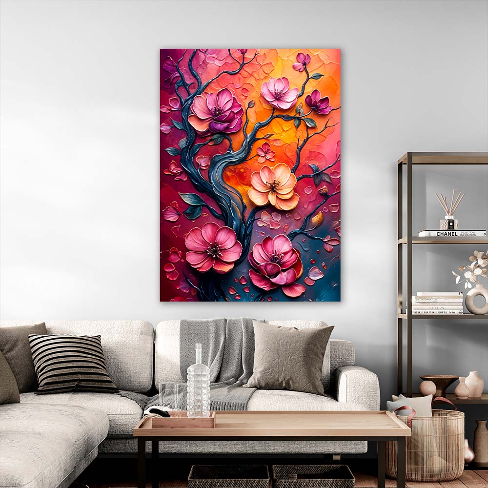 5D Diamond Painting AB Steine – Blütenzauber im Abendlicht, Unique-Diamond