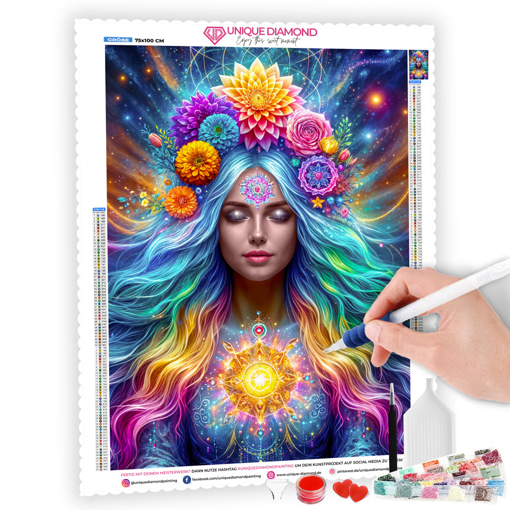 5D Diamond Painting AB Steine – Celestia Spirit mit 100 Farben, Unique-Diamond