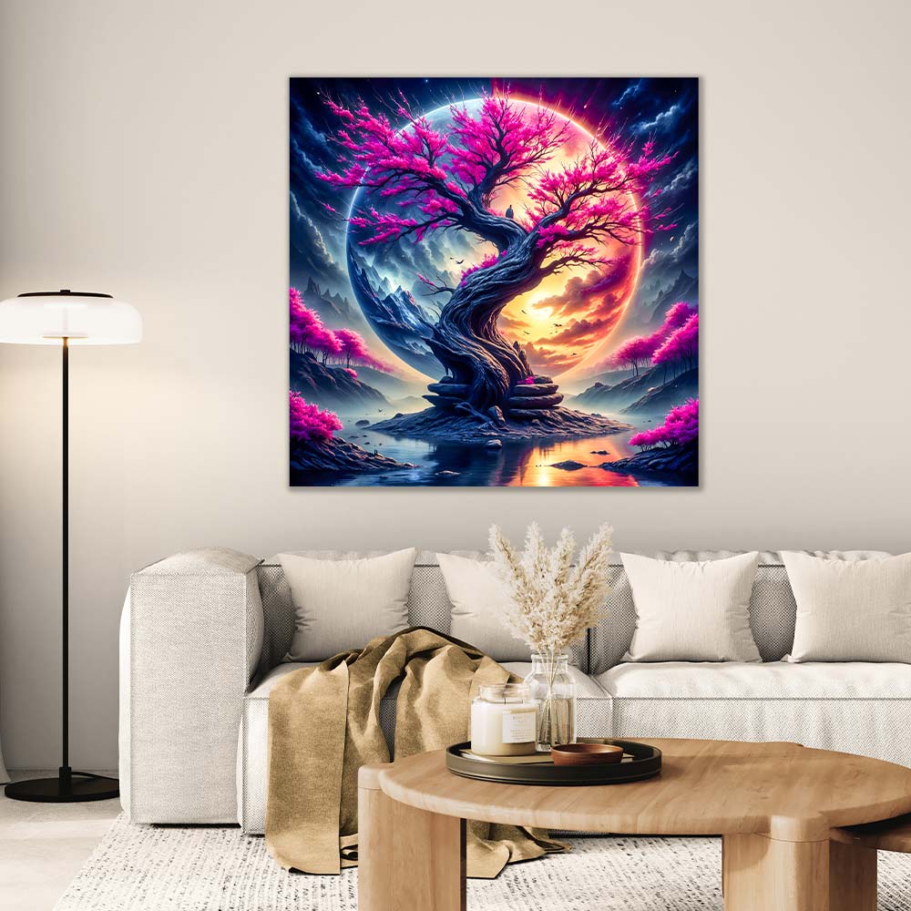 5D Diamond Painting AB Steine – Celestial Sakura, Unique-Diamond