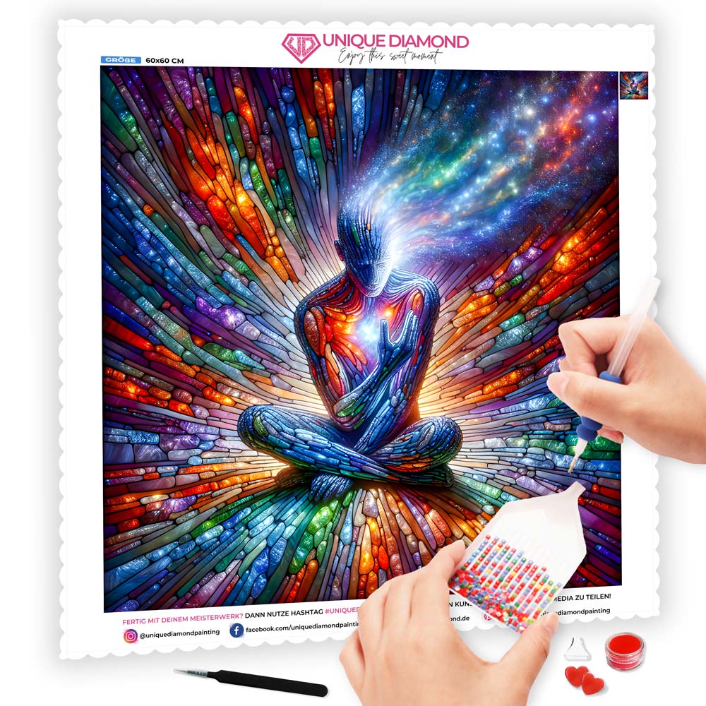 5D Diamond Painting AB Steine – Cosmic Awakening mit 100 Farben, Unique-Diamond