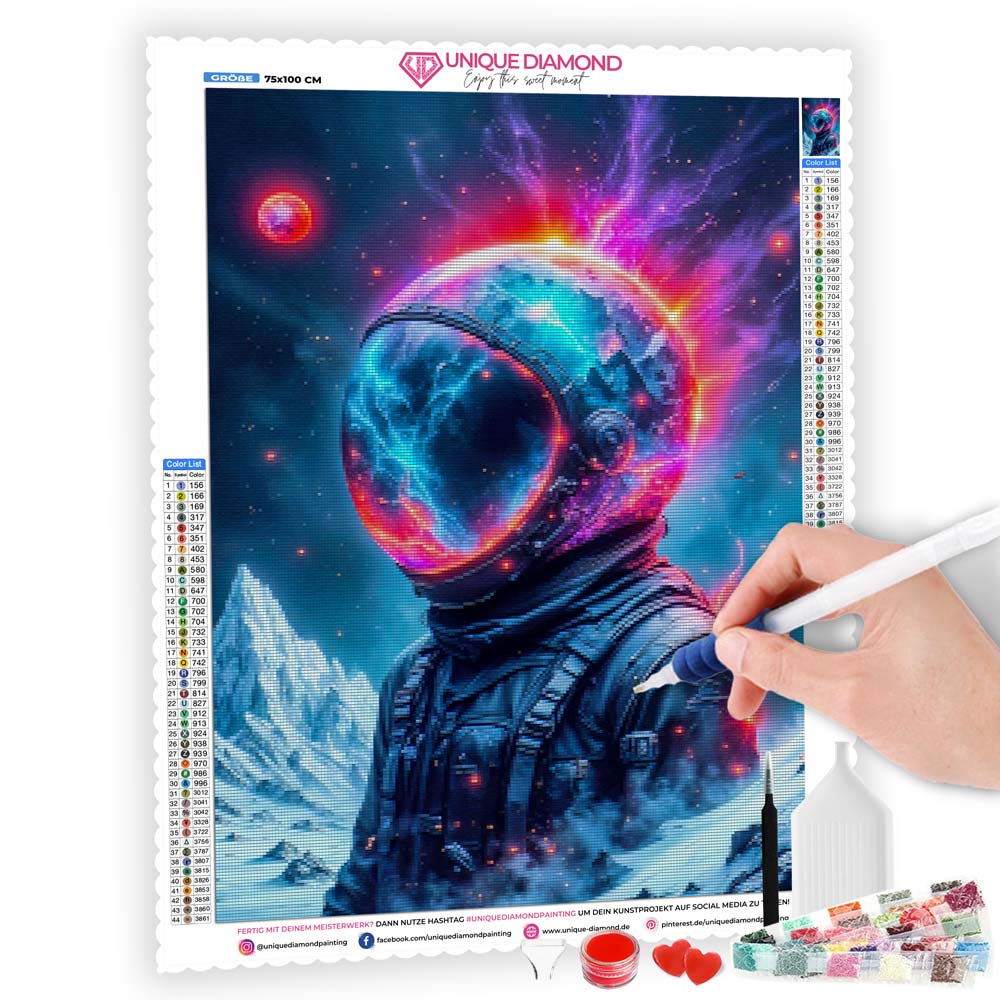 5D Diamond Painting AB Steine – Cosmic Explorer, Unique-Diamond