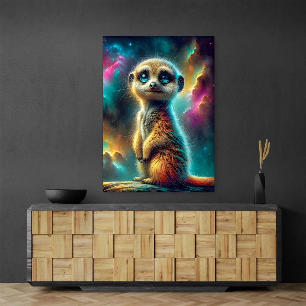 5D Diamond Painting AB Steine – Cosmo Meerkat mit 100 Farben, Unique-Diamond