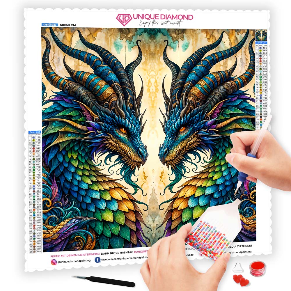 5D Diamond Painting AB Steine – Drachenblick der Ewigkeit, Unique-Diamond