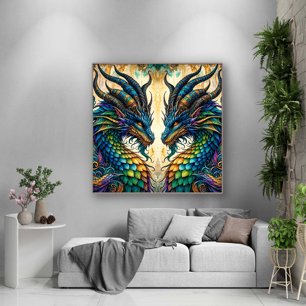 5D Diamond Painting AB Steine – Drachenblick der Ewigkeit, Unique-Diamond