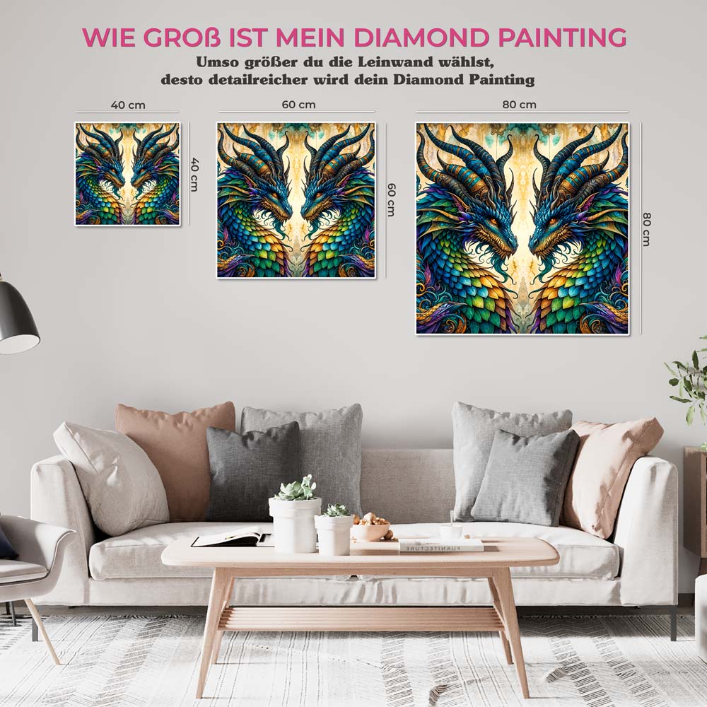 5D Diamond Painting AB Steine – Drachenblick der Ewigkeit, Unique-Diamondv