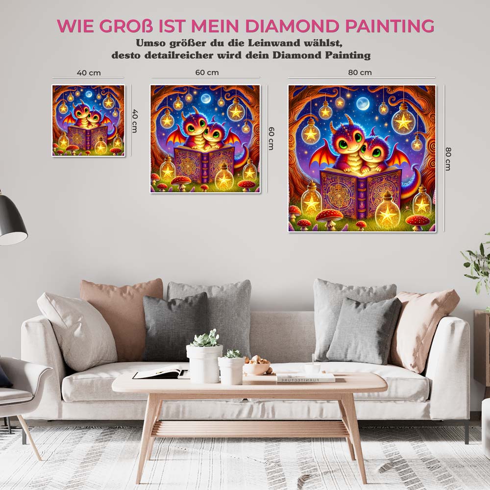 5D Diamond Painting AB Steine – Drachenmärchen im Sternenwald, Unique-Diamond