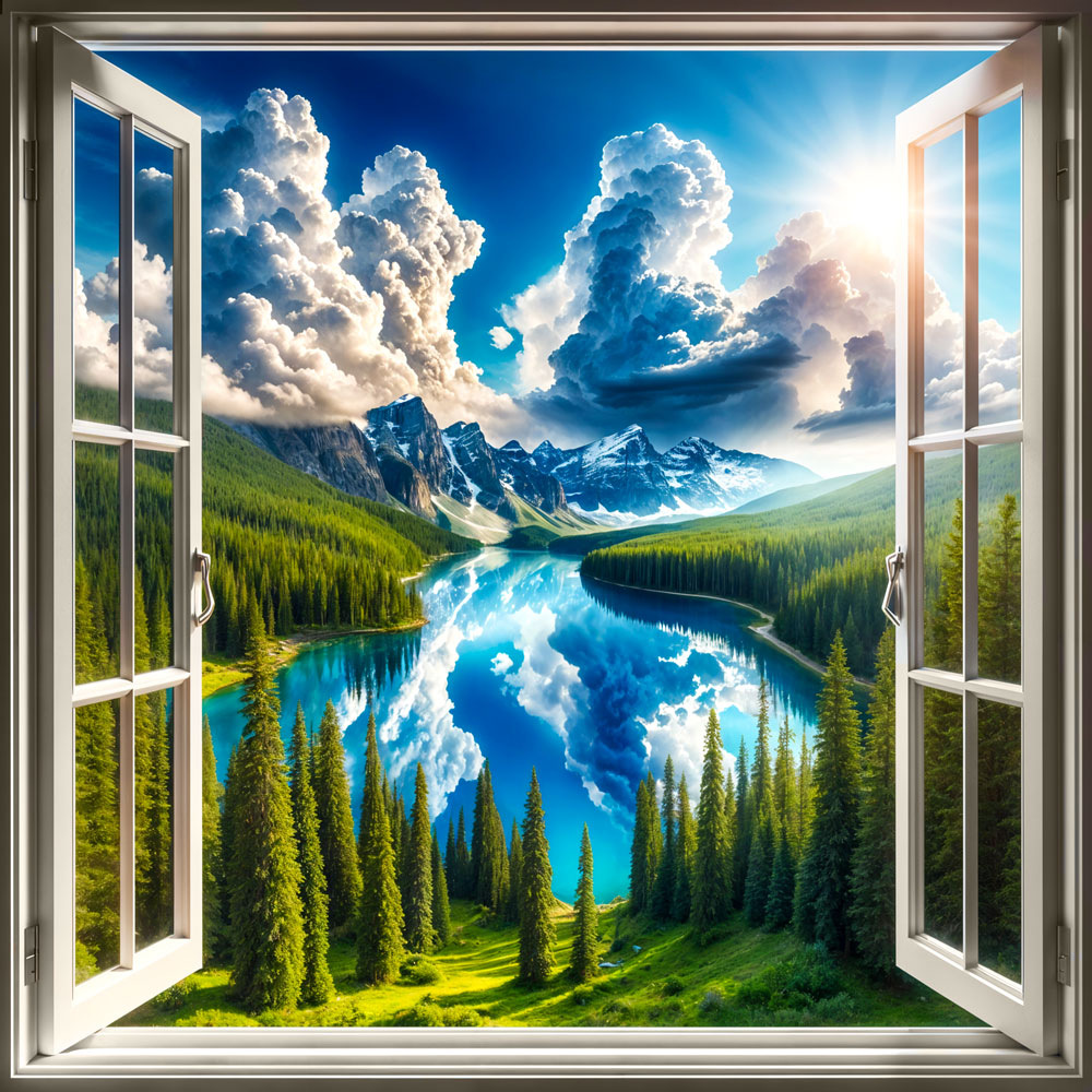 5D Diamond Painting AB Steine – Fenster zur Unendlichkeit, Unique-Diamond