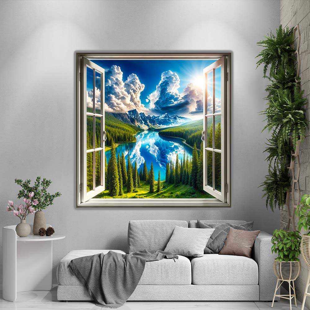 5D Diamond Painting AB Steine – Fenster zur Unendlichkeit, Unique-Diamond