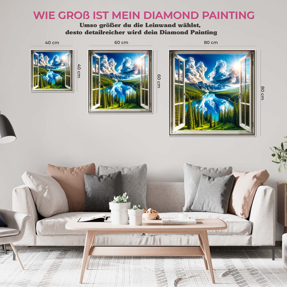 5D Diamond Painting AB Steine – Fenster zur Unendlichkeit, Unique-Diamond