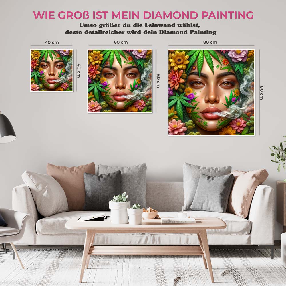 5D Diamond Painting AB Steine – Flora Mystica mit 100 Farben, Unique-Diamond