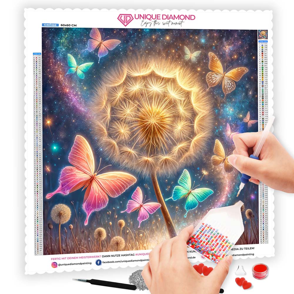 5D Diamond Painting AB Steine – Flügeltanz der Wünsche, Unique-Diamond