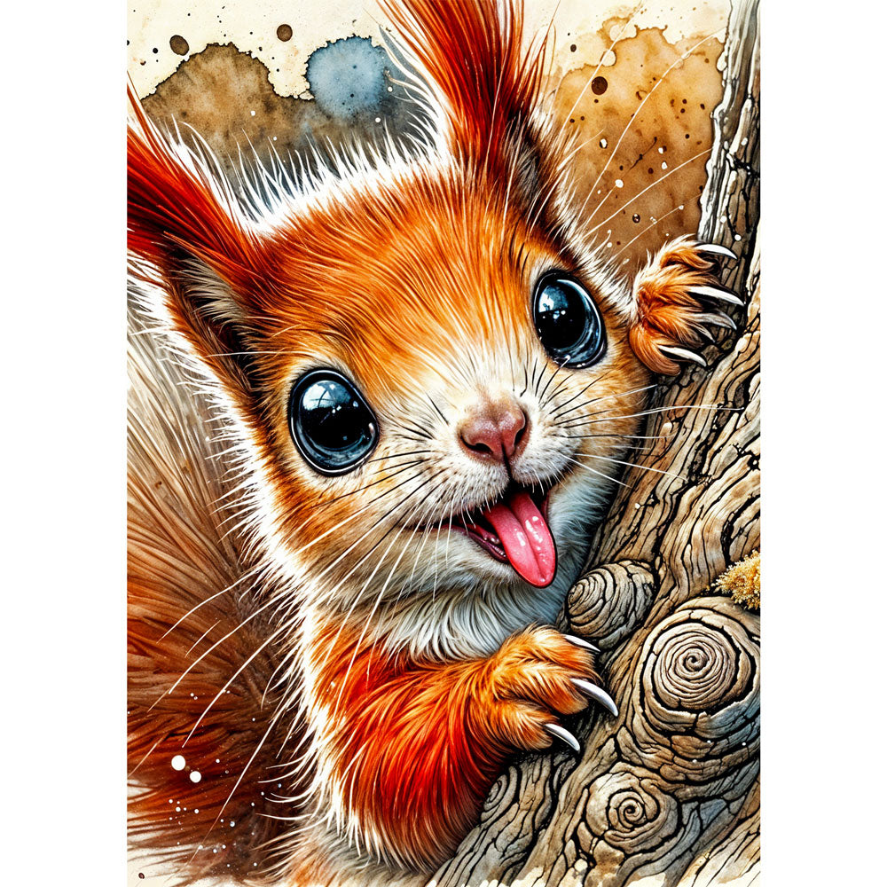 5D Diamond Painting AB Steine – Frecher Waldbewohner, Unique-Diamond