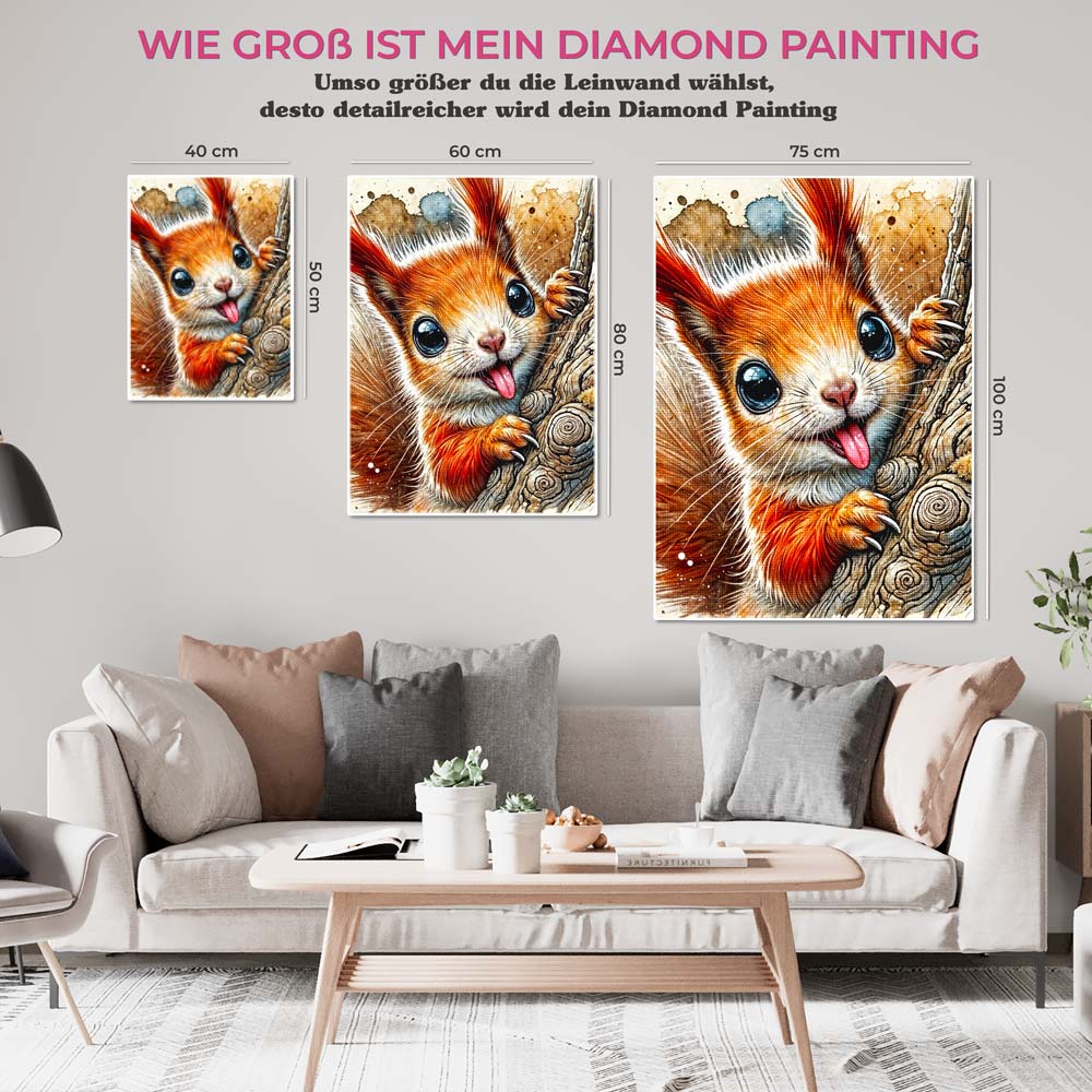 5D Diamond Painting AB Steine – Frecher Waldbewohner, Unique-Diamond