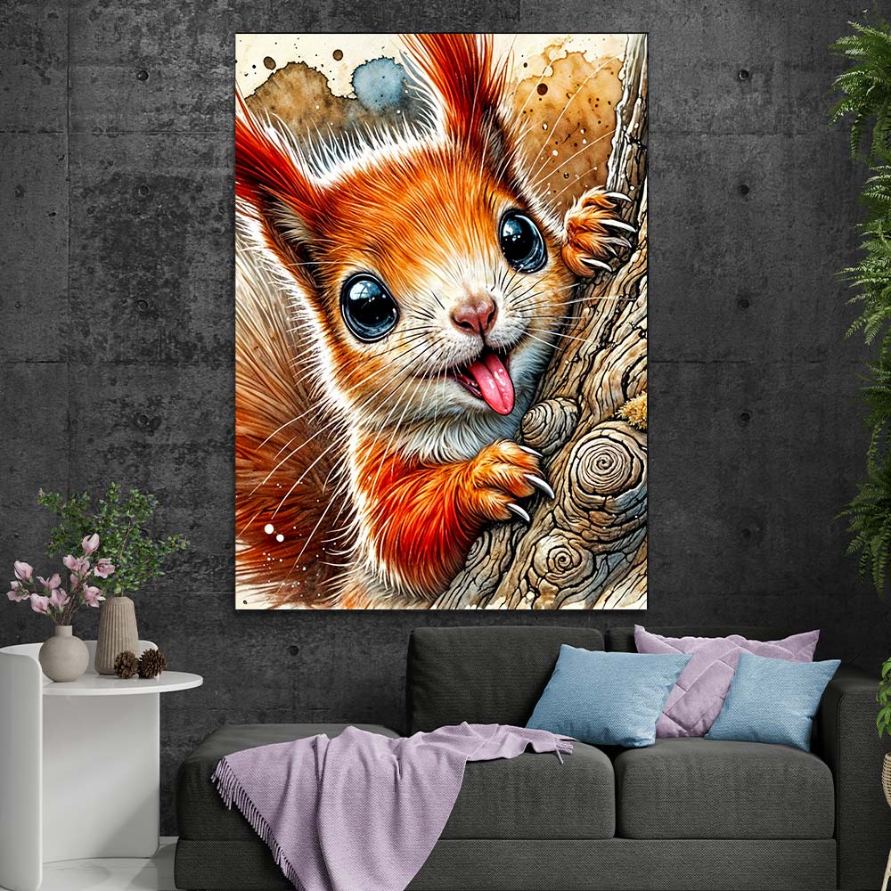 5D Diamond Painting AB Steine – Frecher Waldbewohner, Unique-Diamond