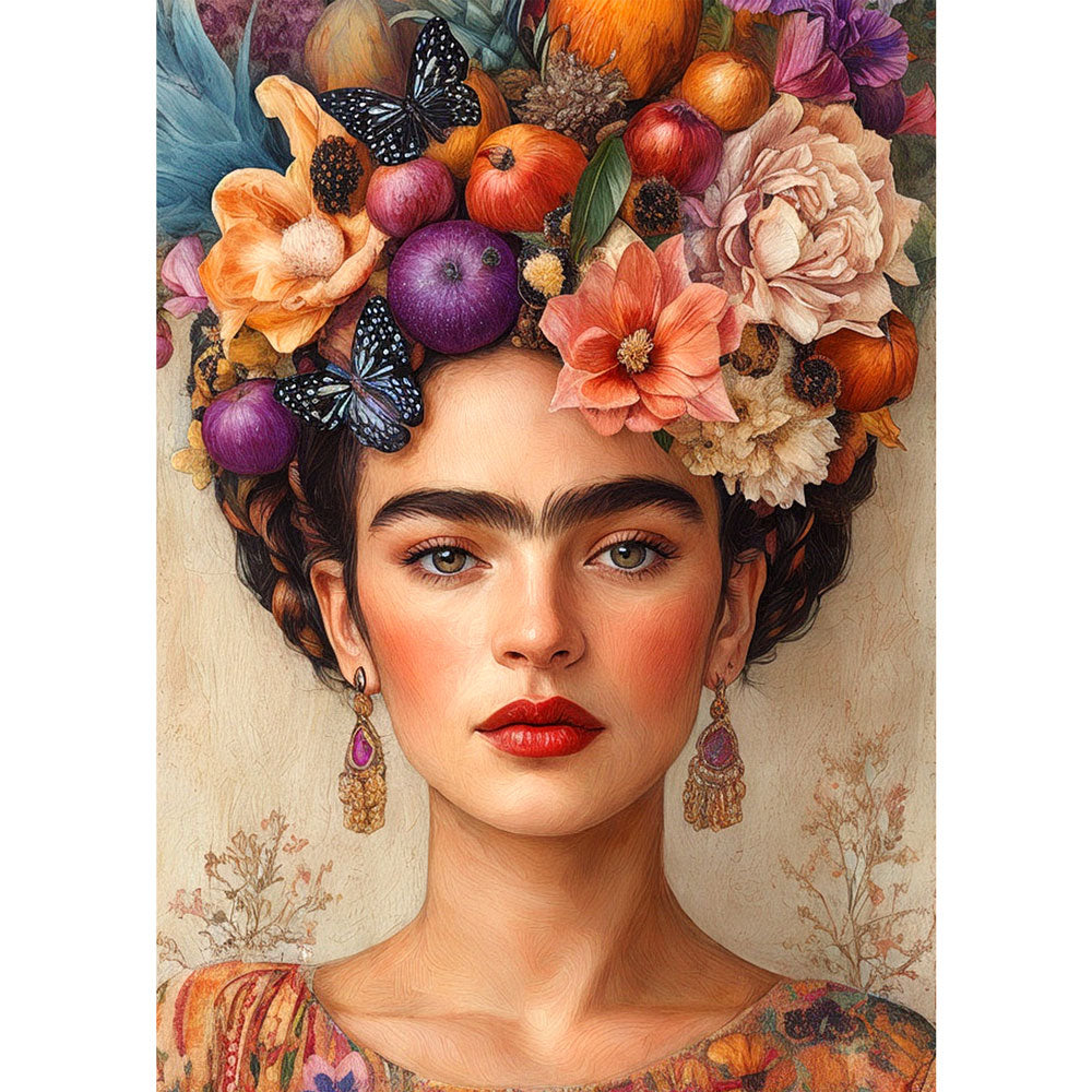 5D Diamond Painting AB Steine – Frida’s Florale Krone mit 100 Farben, Unique-Diamond