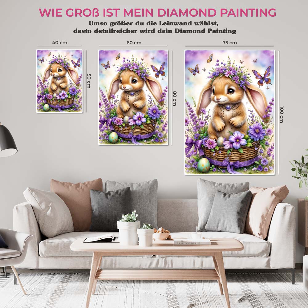 5D Diamond Painting AB Steine – Frühlingshäschen, Unique-Diamond