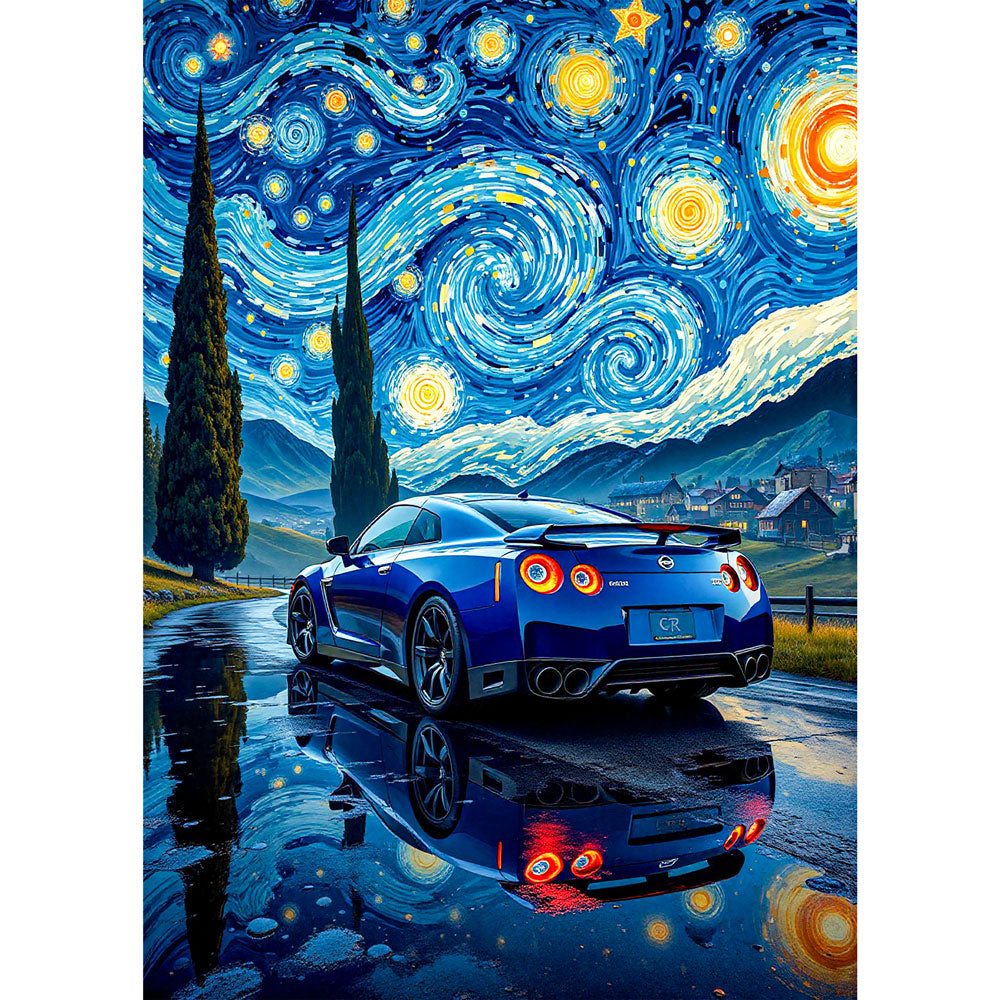 5D Diamond Painting AB Steine – GT-R Night Ride, Unique-Diamond