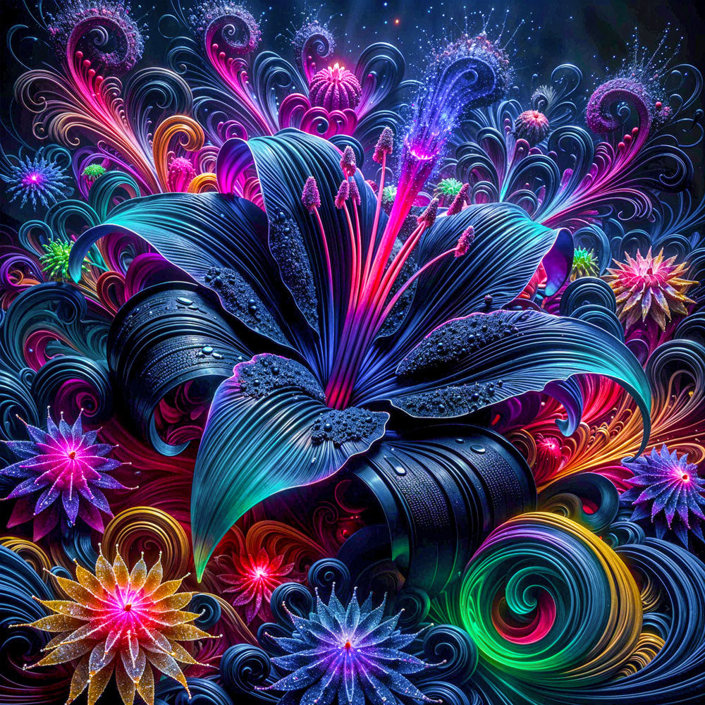 5D Diamond Painting AB Steine – Galactic Bloom mit 100 Farben, Unique-Diamond