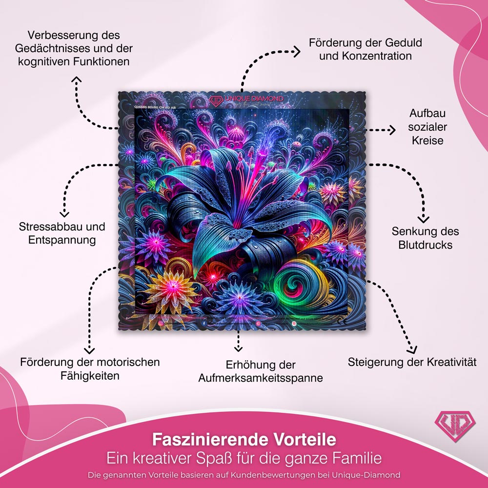 5D Diamond Painting – Galactic Bloom Unique-Diamond