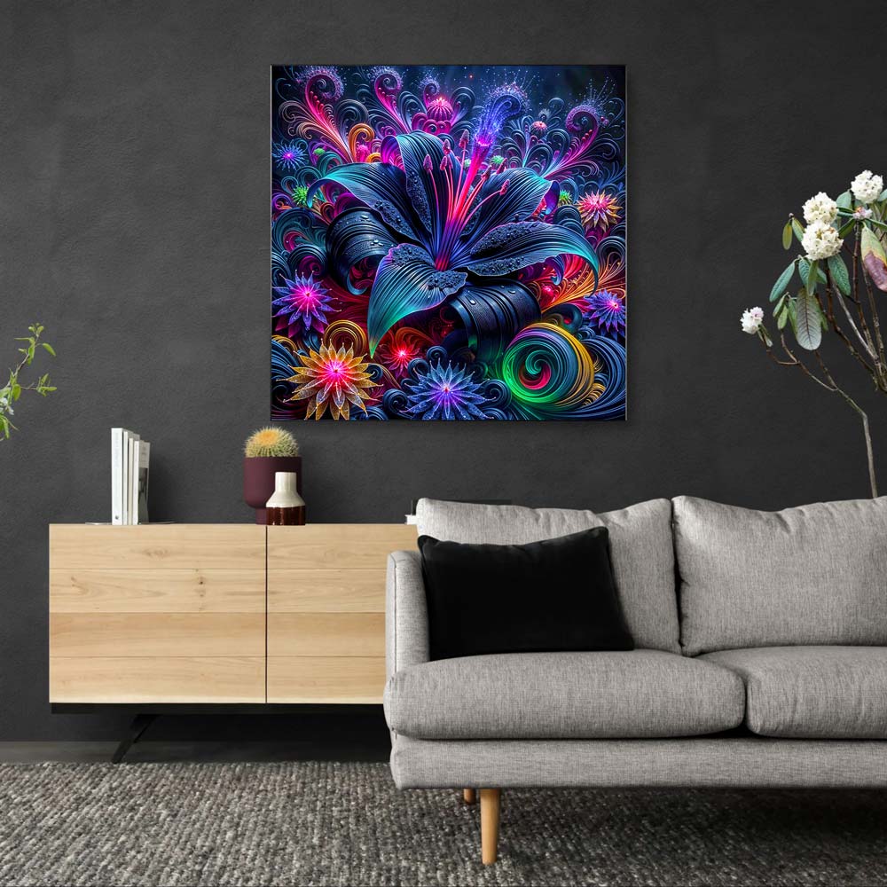 5D Diamond Painting AB Steine – Galactic Bloom mit 100 Farben, Unique-Diamond