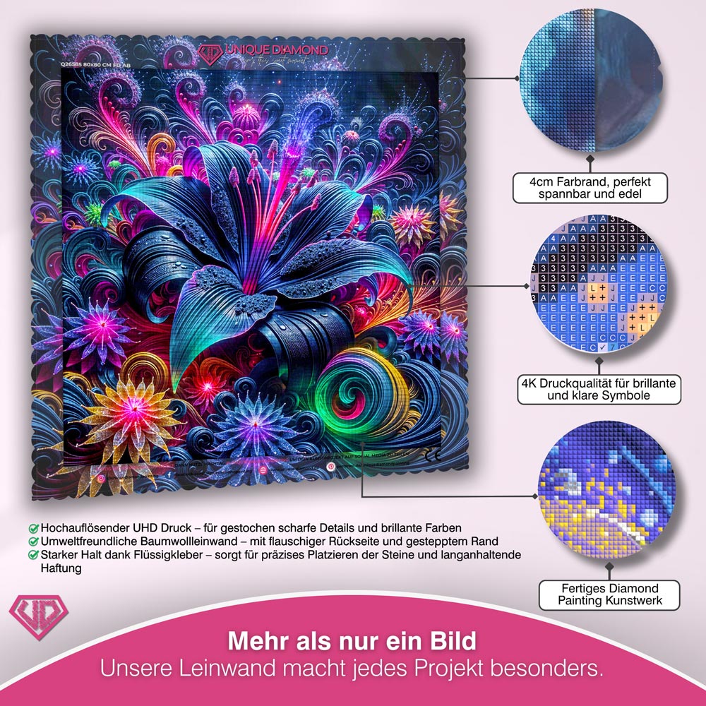5D Diamond Painting – Galactic Bloom Unique-Diamond