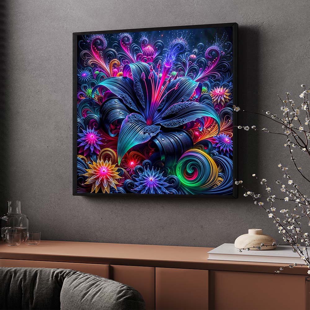 5D Diamond Painting – Galactic Bloom Unique-Diamond
