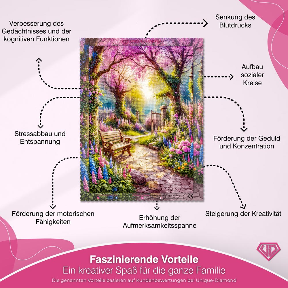 5D Diamond Painting – Geheimer Blütengarten Unique-Diamond