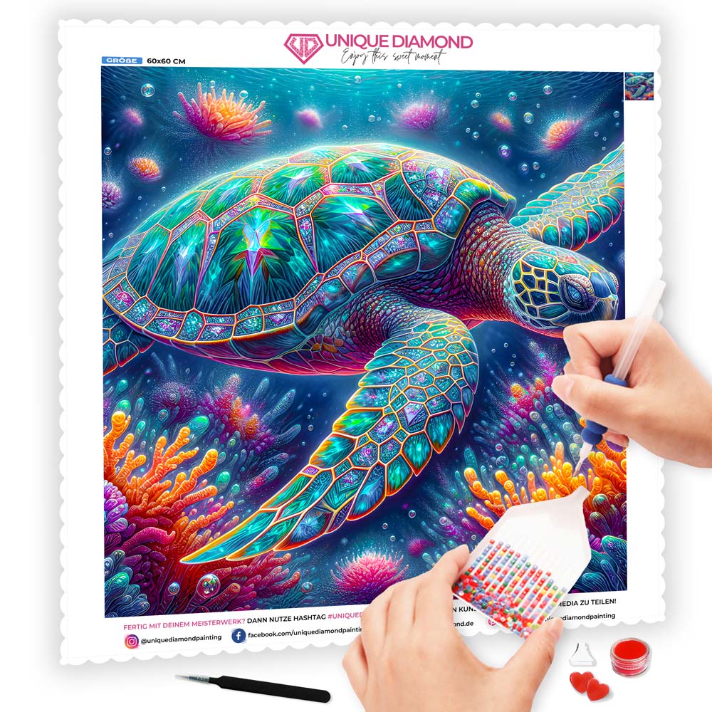 5D Diamond Painting AB Steine – Glanz der Ozeane mit 100 Farben, Unique-Diamond