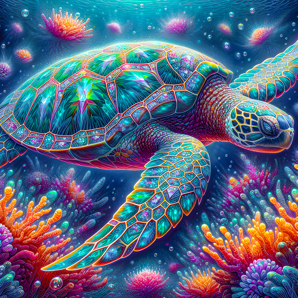 5D Diamond Painting AB Steine – Glanz der Ozeane mit 100 Farben, Unique-Diamond