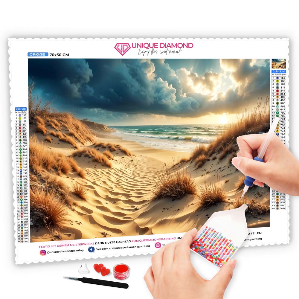 5D Diamond Painting AB Steine – Goldene Dünen, Unique-Diamond