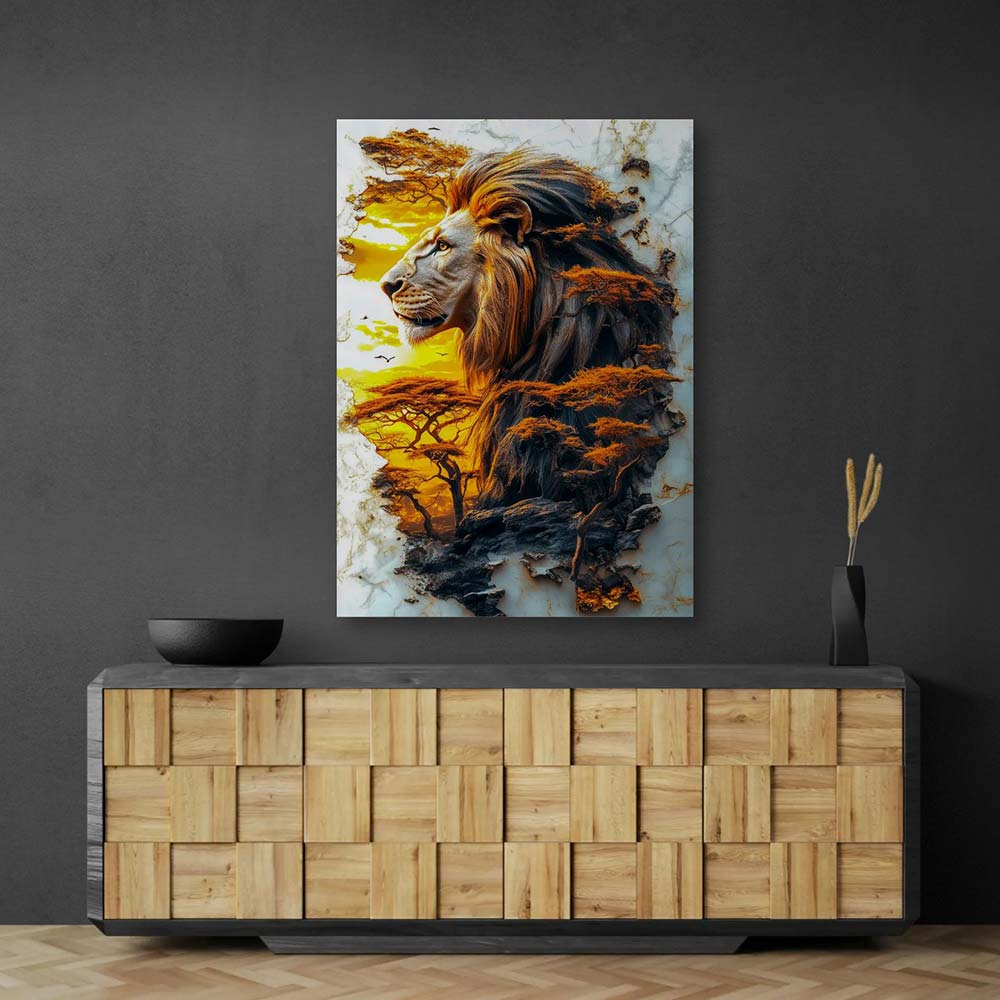 5D Diamond Painting AB Steine – König der Savanne, Unique-Diamond