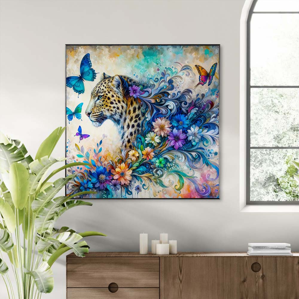 5D Diamond Painting AB Steine – Leopardenzauber mit 100 Farben, Unique-Diamond