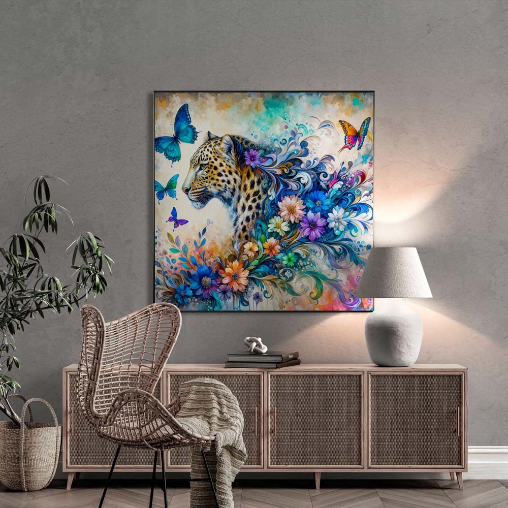 5D Diamond Painting AB Steine – Leopardenzauber mit 100 Farben, Unique-Diamond