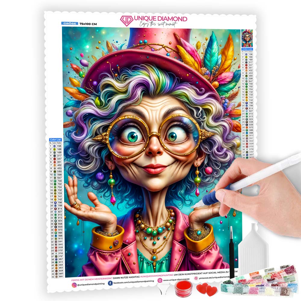 5D Diamond Painting – Madame Glimmerglanz