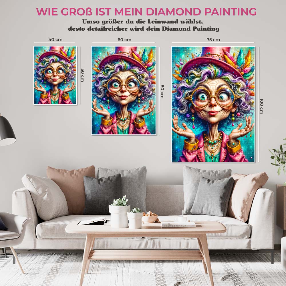 5D Diamond Painting – Madame Glimmerglanz