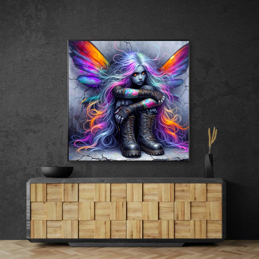5D Diamond Painting AB Steine – Midnight Rebel Fairy mit 100 Farben, Unique-Diamond