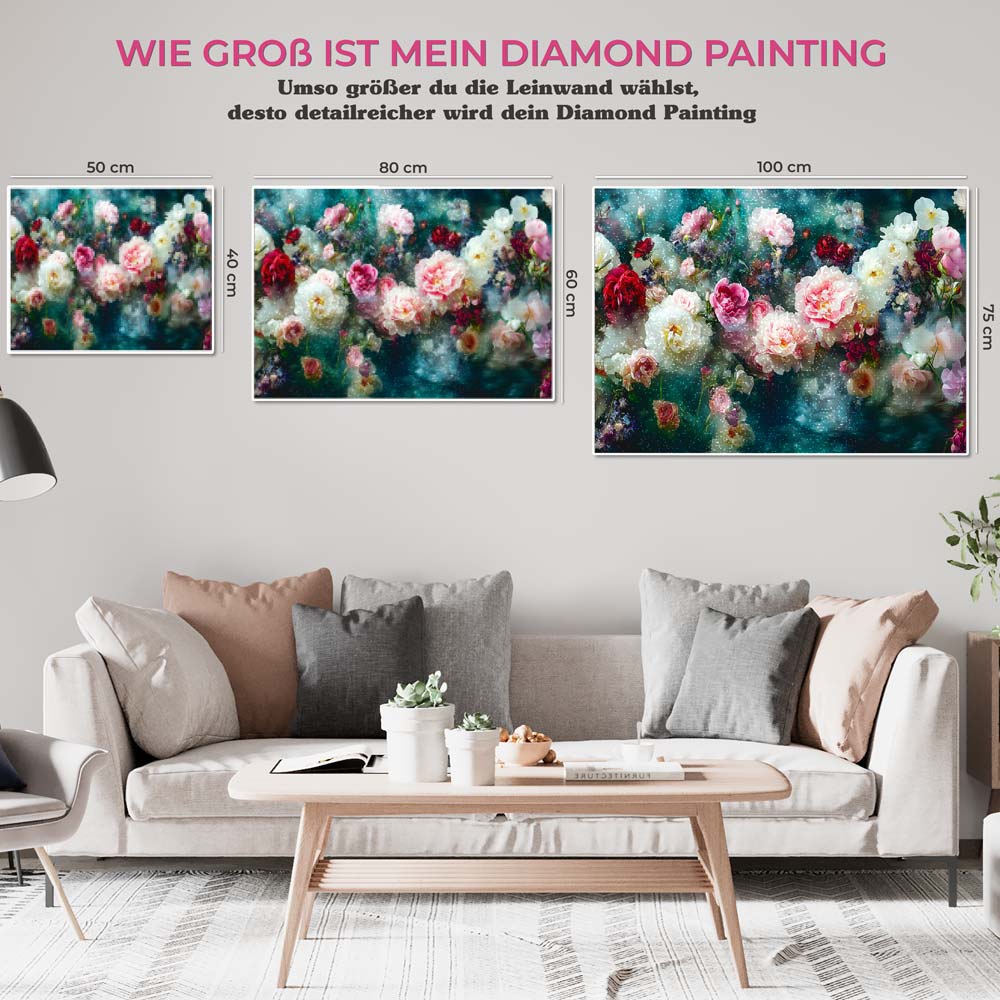 5D Diamond Painting AB Steine – Mystische Blütenträume mit 100 Farben, Unique-Diamond