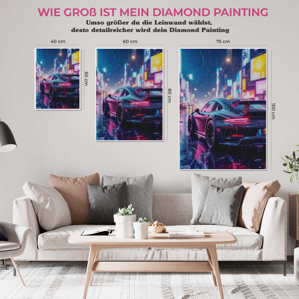 5D Diamond Painting AB Steine – Neon Night Drive, Unique-Diamond