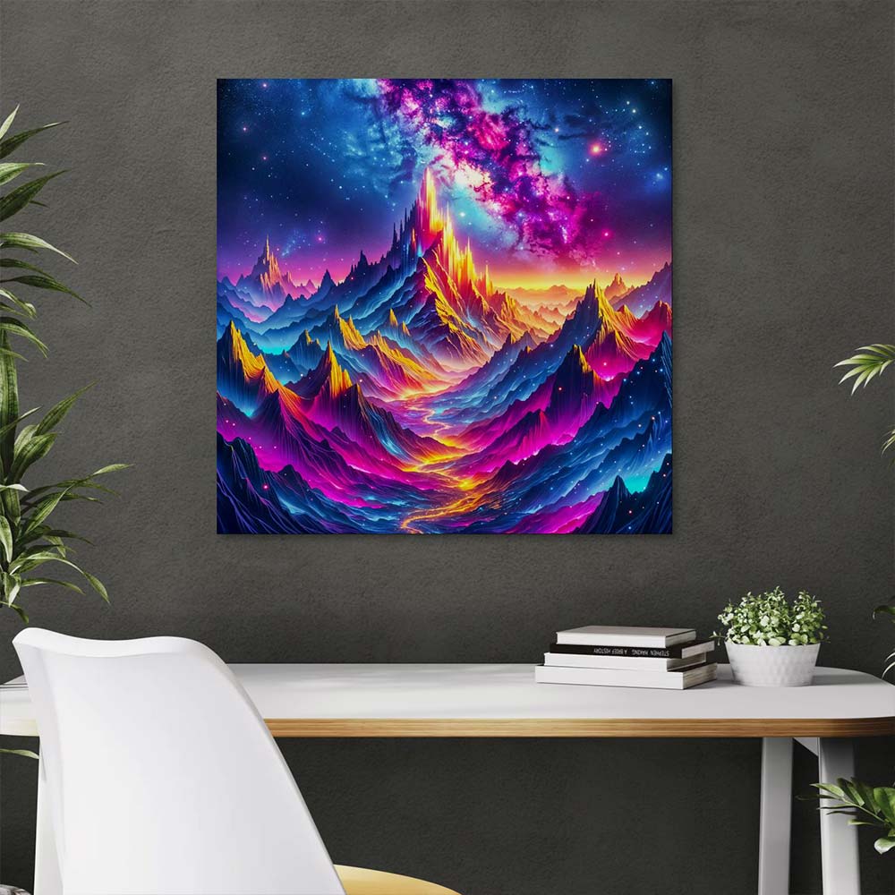 5D Diamond Painting AB Steine – Neonberge im Galaxielicht, Unique-Diamond
